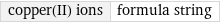 copper(II) ions | formula string