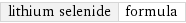 lithium selenide | formula