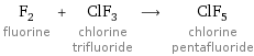 F_2 fluorine + ClF_3 chlorine trifluoride ⟶ ClF_5 chlorine pentafluoride