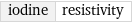 iodine | resistivity