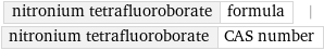 nitronium tetrafluoroborate | formula | nitronium tetrafluoroborate | CAS number