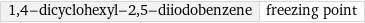 1, 4-dicyclohexyl-2, 5-diiodobenzene | freezing point