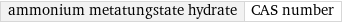 ammonium metatungstate hydrate | CAS number