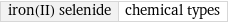 iron(II) selenide | chemical types