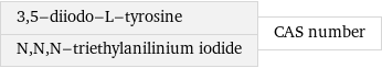 3, 5-diiodo-L-tyrosine N, N, N-triethylanilinium iodide | CAS number