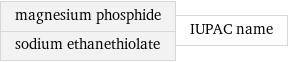 magnesium phosphide sodium ethanethiolate | IUPAC name