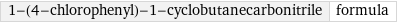 1-(4-chlorophenyl)-1-cyclobutanecarbonitrile | formula