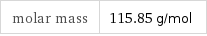 molar mass | 115.85 g/mol