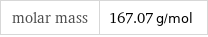 molar mass | 167.07 g/mol