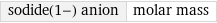 sodide(1-) anion | molar mass