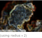  (using radius=2)