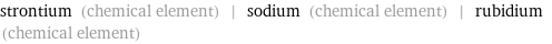 strontium (chemical element) | sodium (chemical element) | rubidium (chemical element)