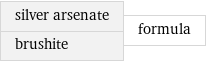 silver arsenate brushite | formula