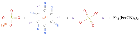  + ⟶ + Fe3(Fe(CN)6)2