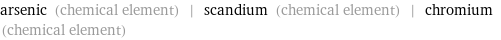 arsenic (chemical element) | scandium (chemical element) | chromium (chemical element)