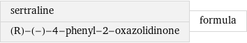 sertraline (R)-(-)-4-phenyl-2-oxazolidinone | formula