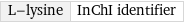 L-lysine | InChI identifier