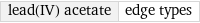 lead(IV) acetate | edge types