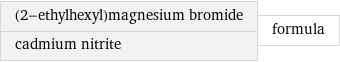 (2-ethylhexyl)magnesium bromide cadmium nitrite | formula