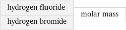 hydrogen fluoride hydrogen bromide | molar mass