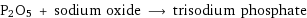 P2O5 + sodium oxide ⟶ trisodium phosphate