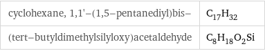 cyclohexane, 1, 1'-(1, 5-pentanediyl)bis- | C_17H_32 (tert-butyldimethylsilyloxy)acetaldehyde | C_8H_18O_2Si