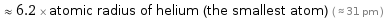  ≈ 6.2 × atomic radius of helium (the smallest atom) ( ≈ 31 pm )