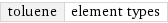 toluene | element types