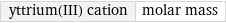 yttrium(III) cation | molar mass