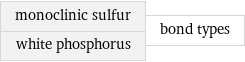 monoclinic sulfur white phosphorus | bond types