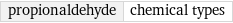 propionaldehyde | chemical types