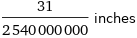 31/2540000000 inches