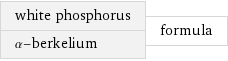 white phosphorus α-berkelium | formula