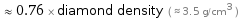  ≈ 0.76 × diamond density ( ≈ 3.5 g/cm^3 )