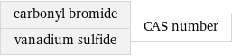 carbonyl bromide vanadium sulfide | CAS number