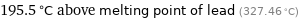 195.5 °C above melting point of lead (327.46 °C)