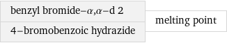 benzyl bromide-α, α-d 2 4-bromobenzoic hydrazide | melting point