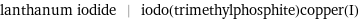 lanthanum iodide | iodo(trimethylphosphite)copper(I)