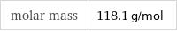 molar mass | 118.1 g/mol