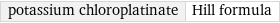 potassium chloroplatinate | Hill formula