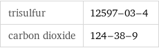 trisulfur | 12597-03-4 carbon dioxide | 124-38-9