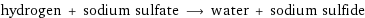 hydrogen + sodium sulfate ⟶ water + sodium sulfide