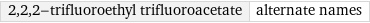 2, 2, 2-trifluoroethyl trifluoroacetate | alternate names