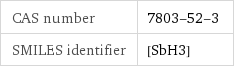 CAS number | 7803-52-3 SMILES identifier | [SbH3]