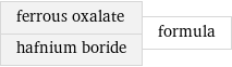 ferrous oxalate hafnium boride | formula