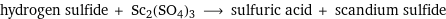 hydrogen sulfide + Sc2(SO4)3 ⟶ sulfuric acid + scandium sulfide