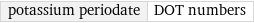 potassium periodate | DOT numbers