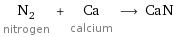 N_2 nitrogen + Ca calcium ⟶ CaN