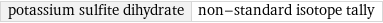 potassium sulfite dihydrate | non-standard isotope tally