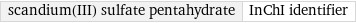 scandium(III) sulfate pentahydrate | InChI identifier